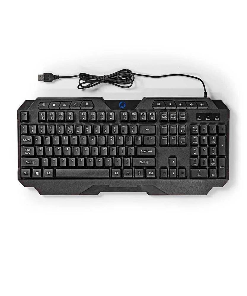 Teclado com Fios para Jogos  Usb Tipo a  Teclas de Membrana  LED  Qwerty