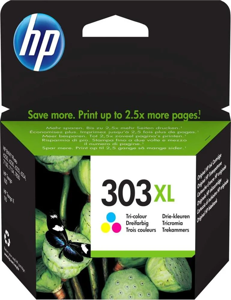 Tinteiro de Tinta Original Hp T6n03ae Tricolor Ciano/Magenta/Amarelo 
