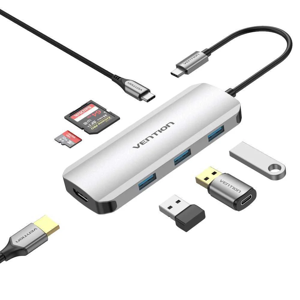 Docking Usb Tipo-C Vention Tojhb/ 1xhdmi/ 3xusb/ .