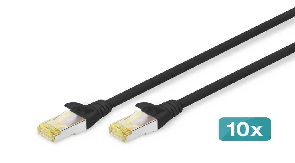 DIGITUS DK-1644-A-0025-BL-10 CABO DE REDE PRETO 0.