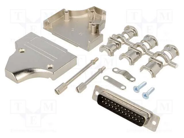 D-Sub; Pin: 25; Ficha; Macho; Angulares; Solda; com Cabo; Preta