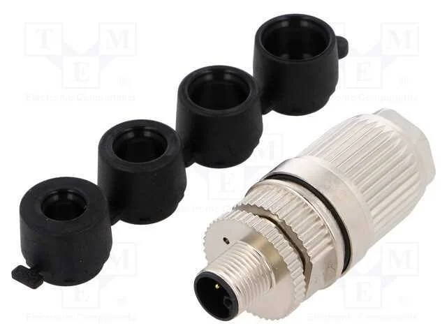 Ficha; M12; Pin: 5; Macho; Código L-Power; com Cabo; Idc; Ip67; 63v