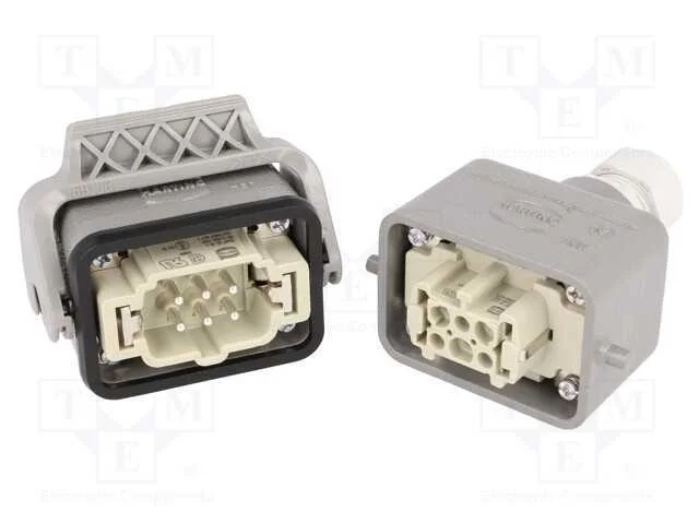 Conector: HDC, macho + fêmea, Han Kit, PIN: 6, 6+.