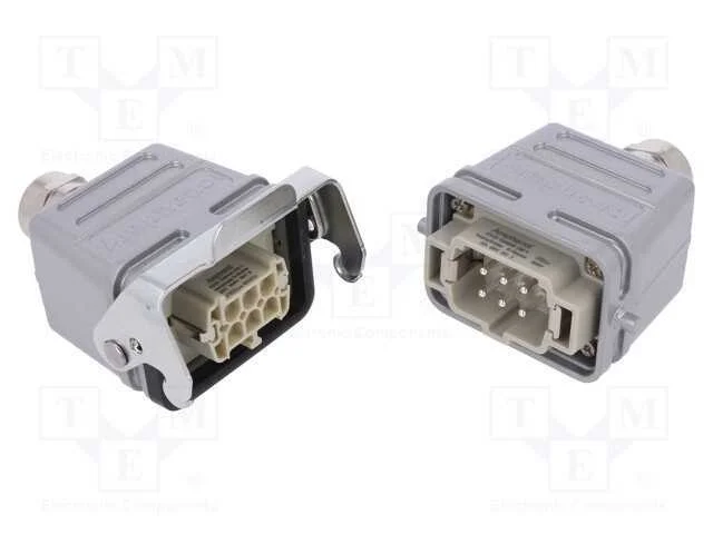 Conector: HDC, macho + fêmea, C146, PIN: 6, 6+PE,.