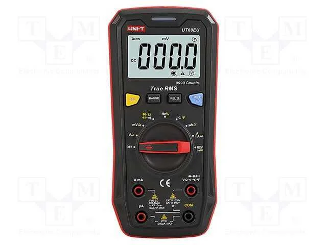 Multímetro digital, LCD, VDC: 1kV, VAC: 1kV, I DC.