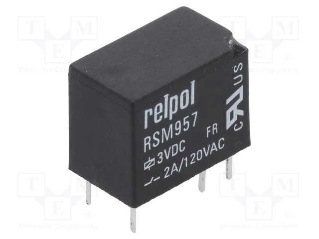 Relé: Eletromagnético, Spdt, Ubobina : 3vdc, 2a, 2a/120vac, Pcb