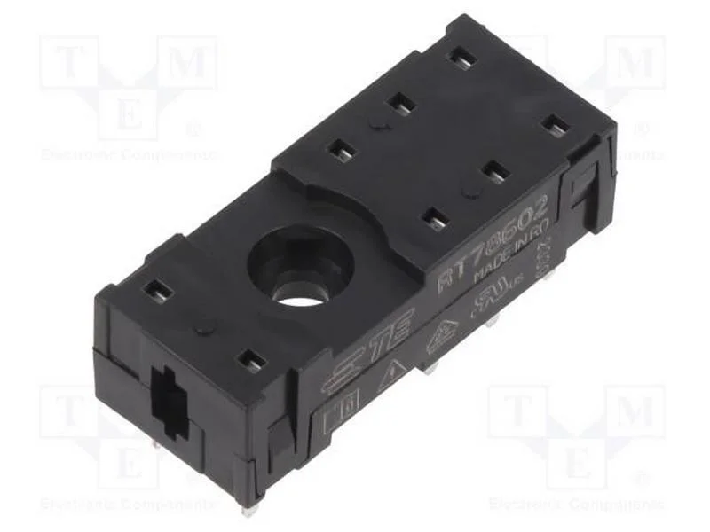 Base, PIN: 8, 16A, 240VAC, PCB,THT, pinos redondo.