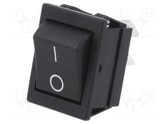 ROCKER, DP4T, Pos: 2, OFF-ON, 16A/250VAC, Saí: co.