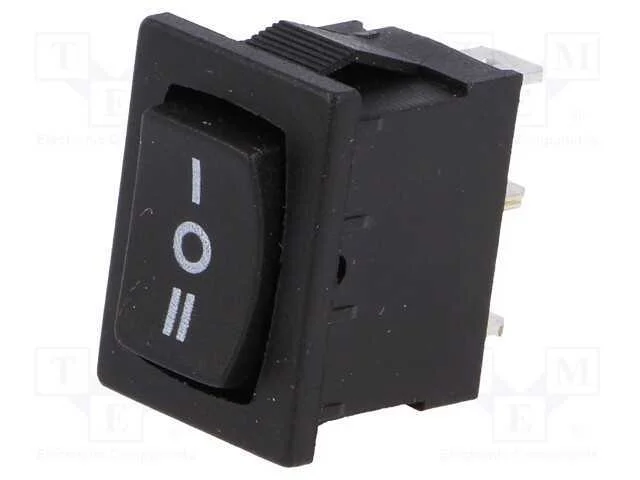ROCKER, SP3T, Pos: 3, (ON)-OFF-(ON), 3A/250VAC, p.