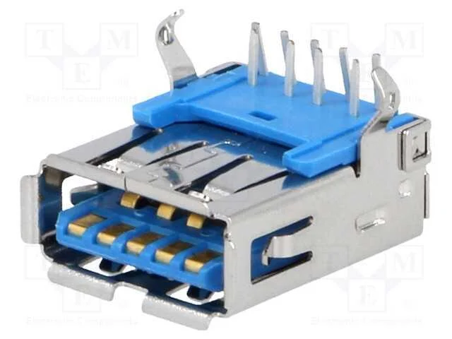 Tomada, Usb A, para Pcb, Tht, Angulares 90, Usb 3.0, Dourado