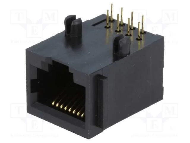 Tomada, RJ45, PIN: 8, Sistema: 8p8c, THT, angular.