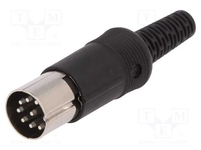 Ficha, Din, Macho, Pin: 8, Sistema: 262, Simples, com Cabo, Solda