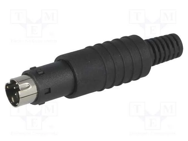 Ficha, Din Mini, Macho, Pin: 6, com o Anel Protetor, Solda, Simples