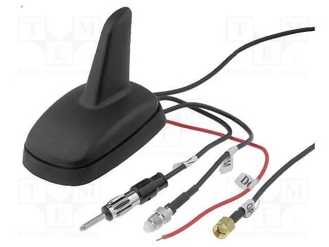 Antena, Shark, Am,Fm,Gps,Gsm, Din,Fme-A,Sma-A, Preta, 12vdc, Rg174