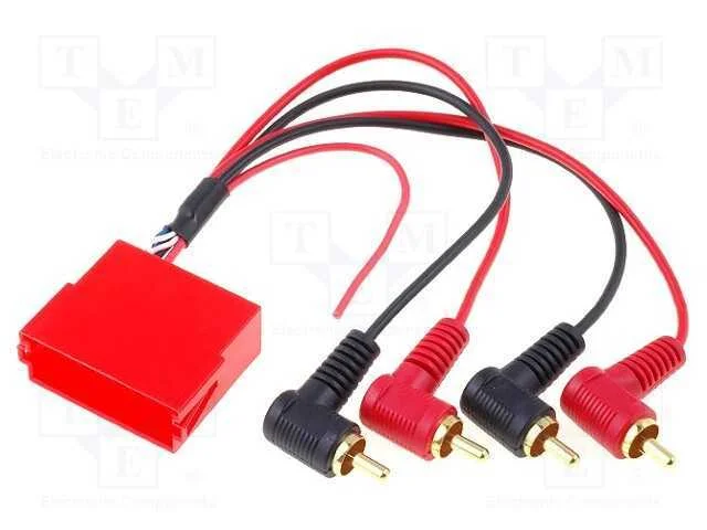 Adaptador, ISO mini tomada,ficha RCA x4