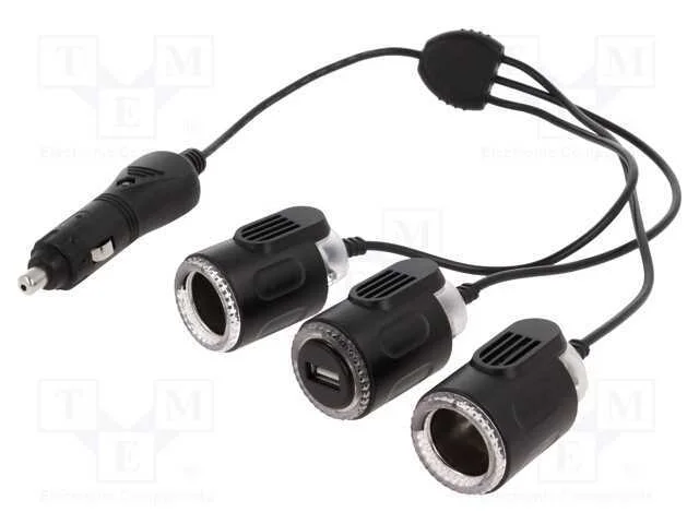 Alimentador de Autom&oacute;vel, Inom: 10a, Tens.Alim: 7&divide;12vdc, Preta