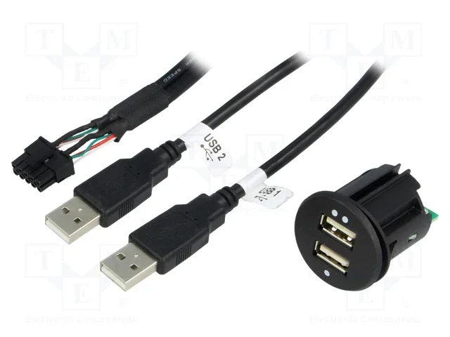 Alimentador de automóvel, USB A tomada x2, Tens.a.