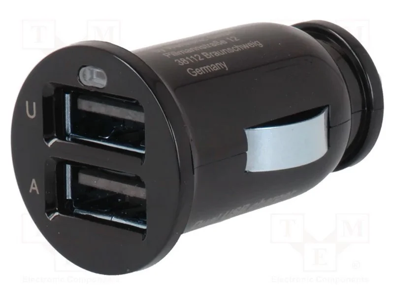 Alimentador de automóvel, USB A tomada x2, Tens.a.