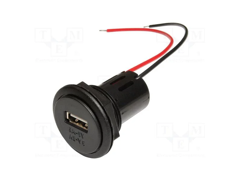 Alimentador de automóvel, Tomada USB A, Inom: 3A,.