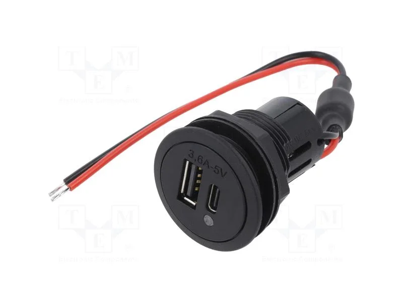 Alimentador de automóvel, Tomada USB A,Tomada USB.