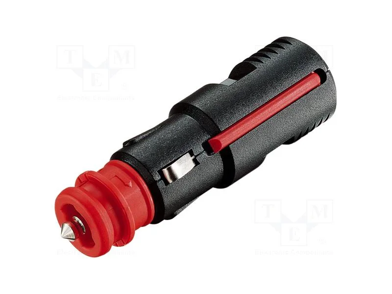 Ficha Isqueiro de Autom&oacute;vel, Terminal Parafusado, 8a, Preta