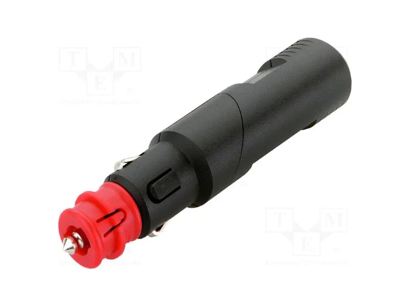 Ficha Isqueiro de Autom&oacute;vel, Terminal Parafusado, 8a, Preta