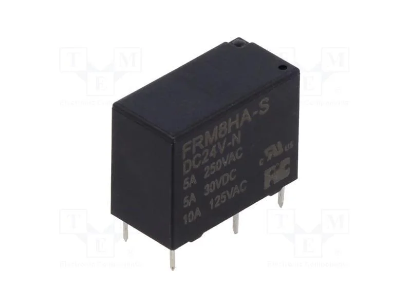 Relé: Eletromagnético; Spst-No; Ubobina : 24vdc; 5a/250vac; Pcb