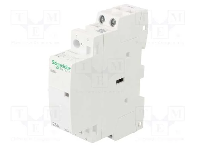 Contator: 2-De Polo de Instalação; 25a; 230÷240vac; No X2; Ip20