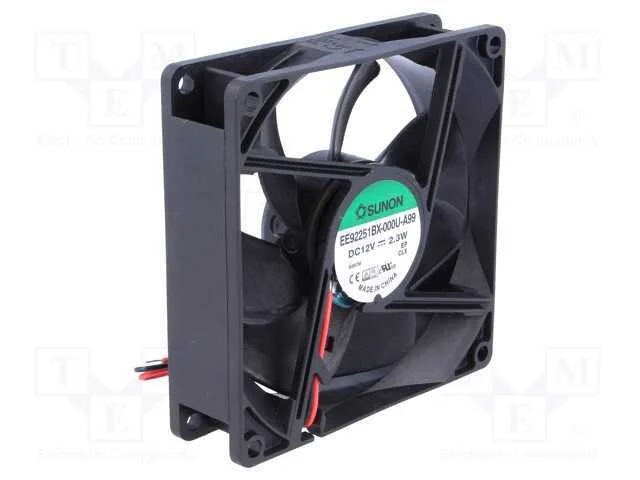 Ventilador: DC; transversal; 12VDC; 92x92x25mm; 9.