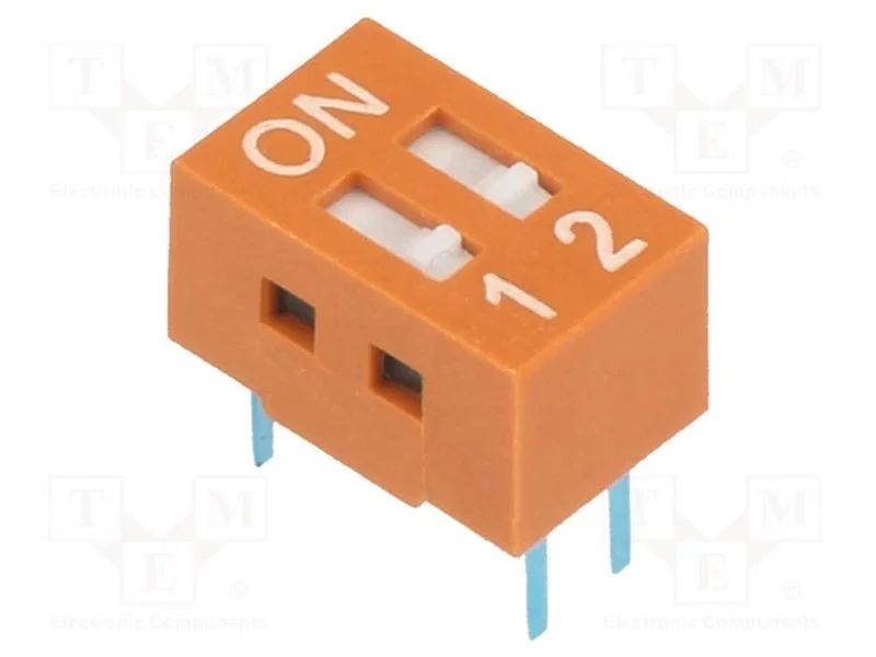 Interruptor: DIP-SWITCH; Quantidade de secções: 2.