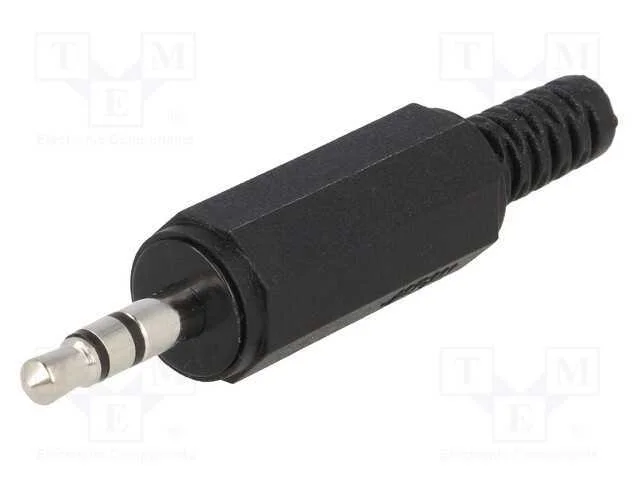 Ficha; Jack 3,5mm; Macho; Stereo,Com o Anel Protetor; Faixas: 3