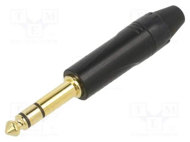1/4 Phone Str Stereo Black Gold