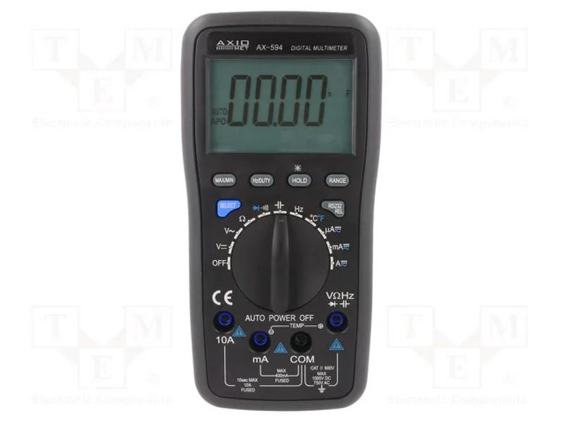 Multímetro digital, USB, LCD, 3,75 dígitos (3999).