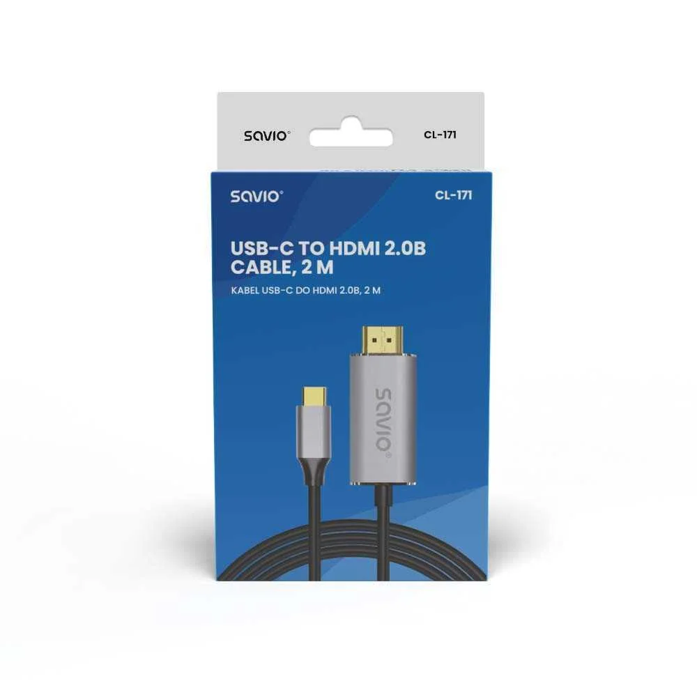 Adaptador USB C para HDMI Savio CL-171 Prateado 2.
