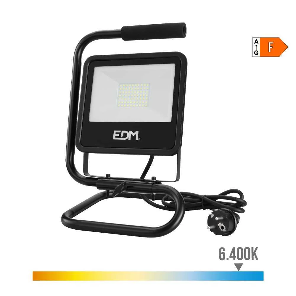 Projetor LED com Pé 50w 4000lm 6400k Black Series.
