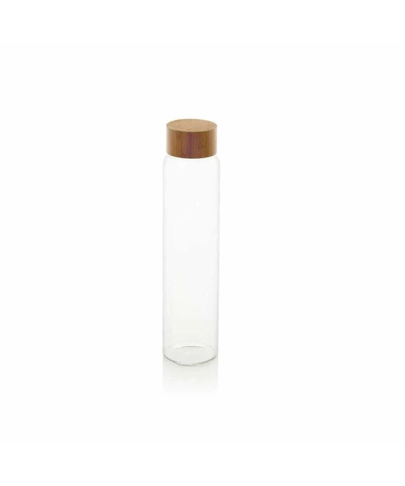 Garrafa de vidro con tampa de bambu &oslash;8 x 26,5 cm 1 l