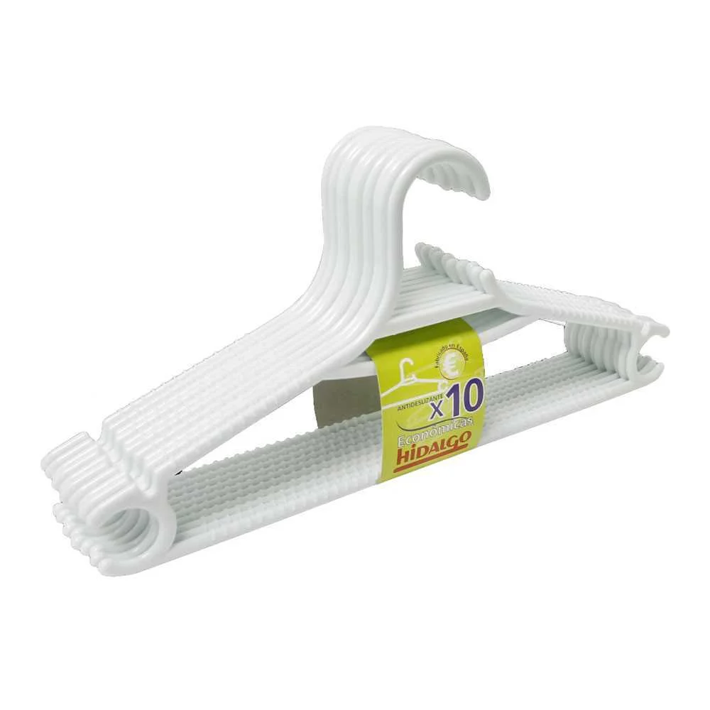 Conjunto de 10 Cabides Económicos Brancos Hidalgo