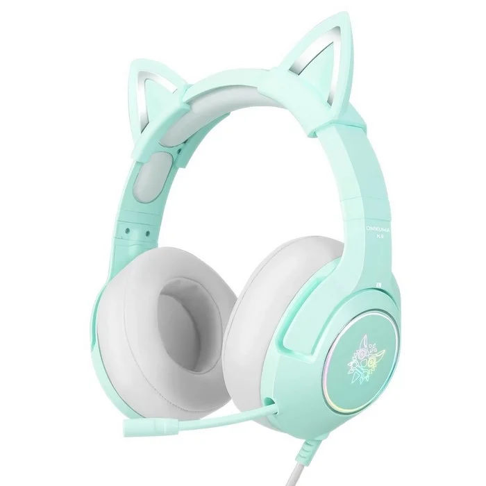 Auscultadores Gaming  K9 RGB   Cat-Ear Green