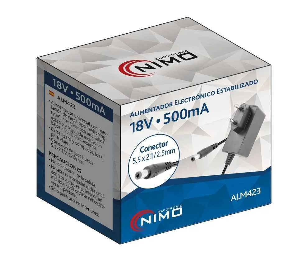 Alimentador Electrónico Universal 18vcc/500ma