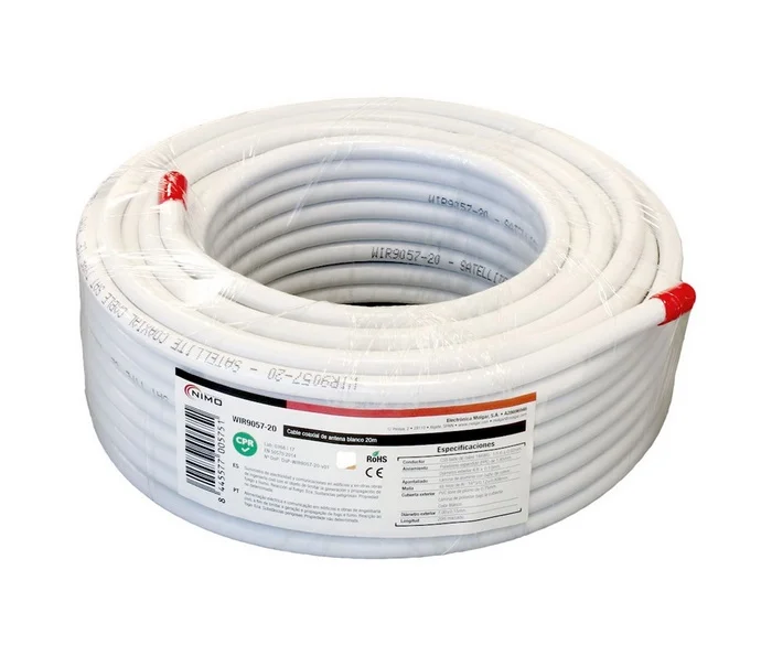 Cabo Coaxial de Antena Blanco, 20m