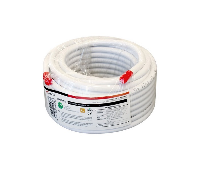 Cabo Coaxial de Antena Blanco, 10m