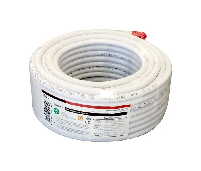 Cabo Coaxial de Antena Blanco, 15m