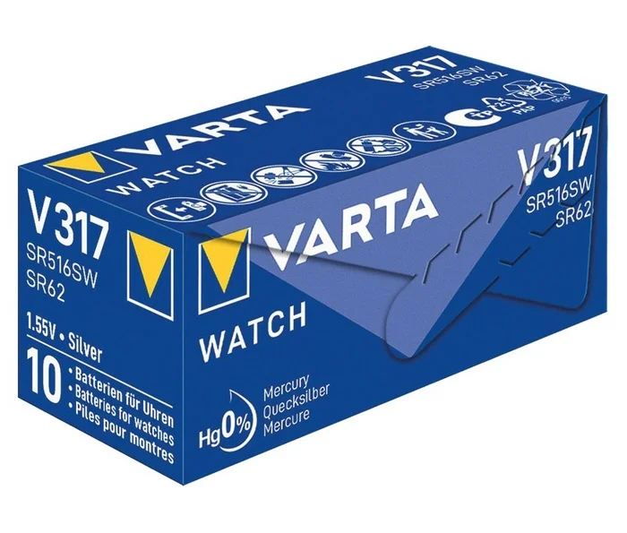 Sr62 / V317 Pilha de &Oacute;xido de Plata