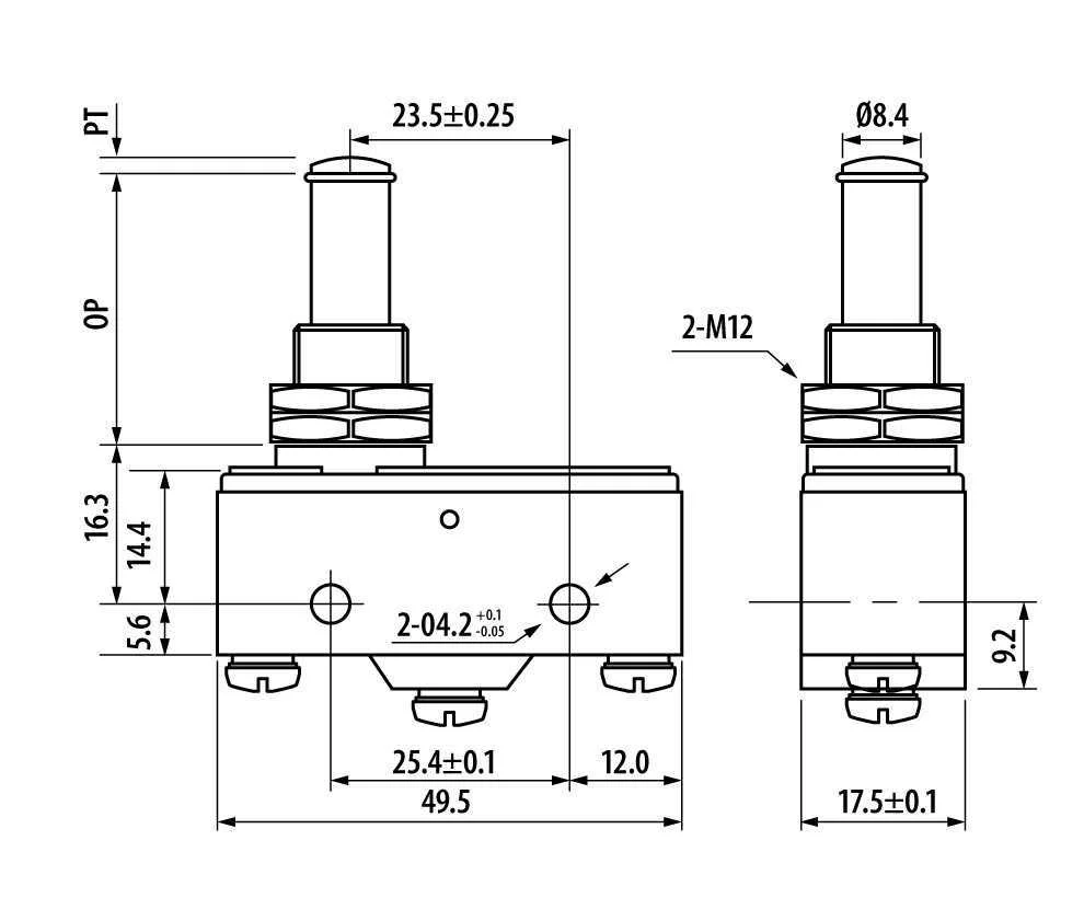 Micro Switch Fin de Carrera Con Pulsador