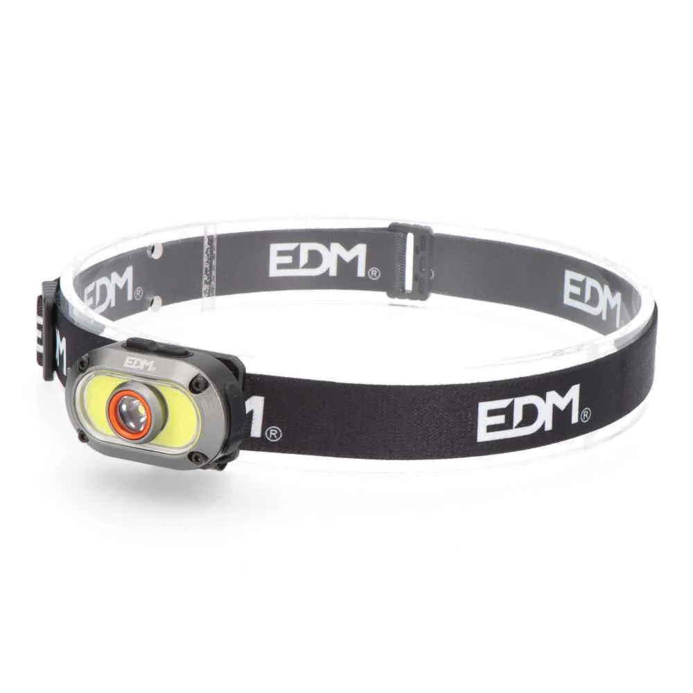 Lanterna de Cabeça de Alumínio Recarregável 7w 500lm 2 Leds 235mah Edm