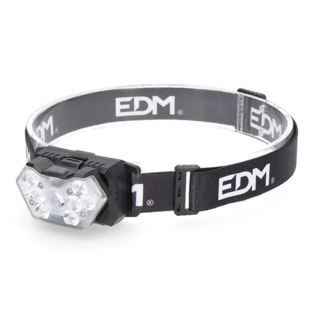 Lanterna de Cabeça a Pilhas 5w + 8x1w 400lm 9 Leds Edm