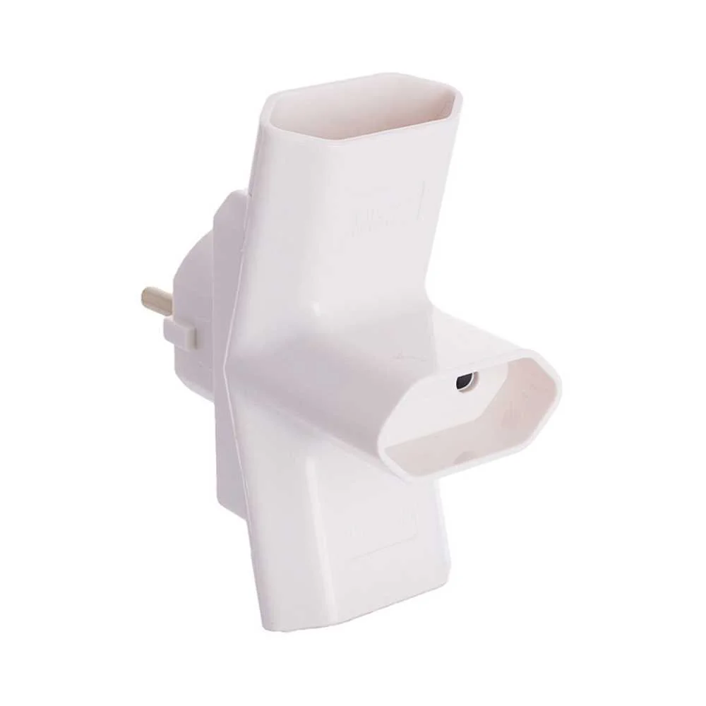 Ficha Tripla Bipolares 16a 250v 4mm 3680w Branco Solera 15097