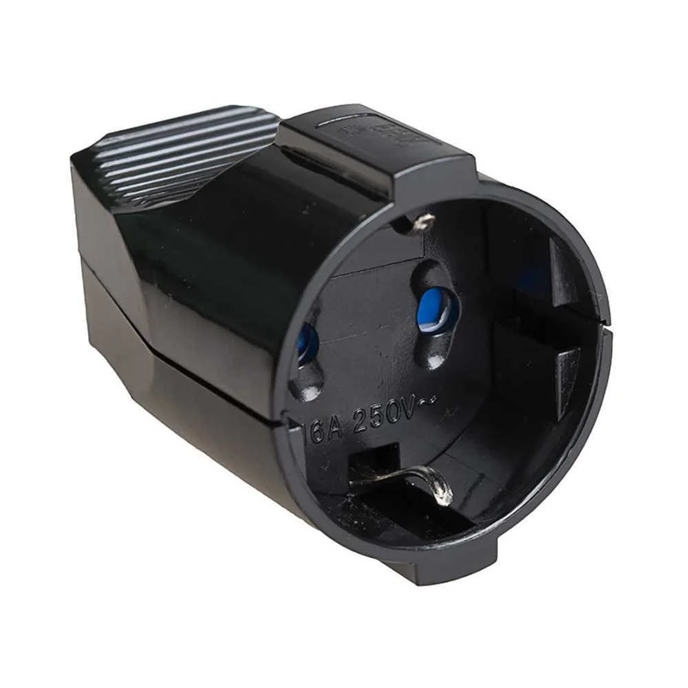 Tomada Aérea T/Tl 16a 250v Ip20 Preto. Solera 501.