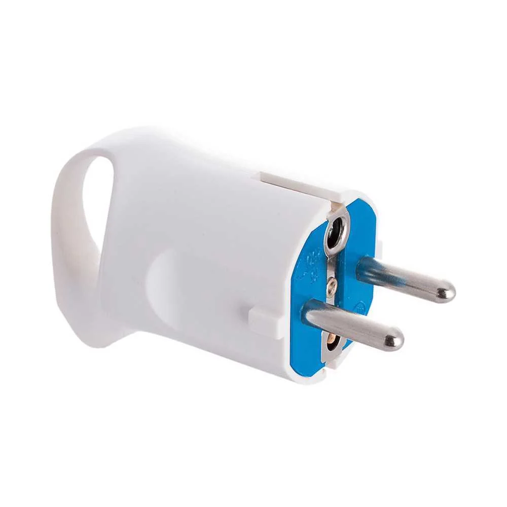 Ficha Schuko 4,8mm 16a 250v T/Tl Branca. com Anel para Facilitar a Extração. Solera 6566a