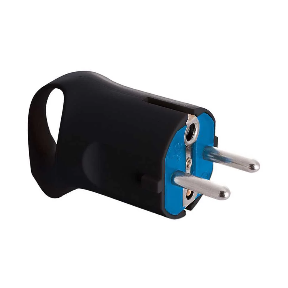 Ficha Schuko 4,8mm 16a 250v T/Tl Preta. com Anel para Facilitar a Extração. Solera 6566an